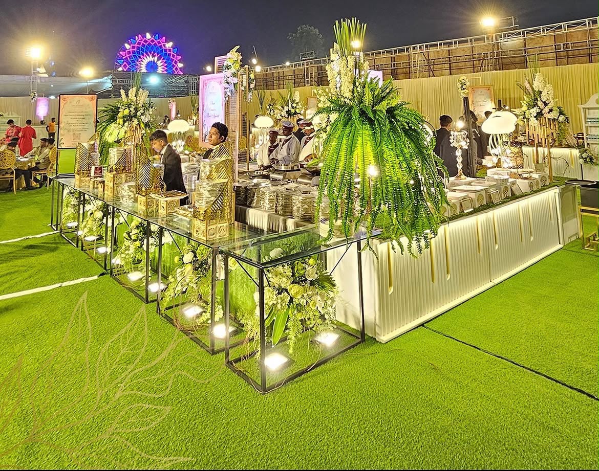 Luminous Glass & Botanical Buffet